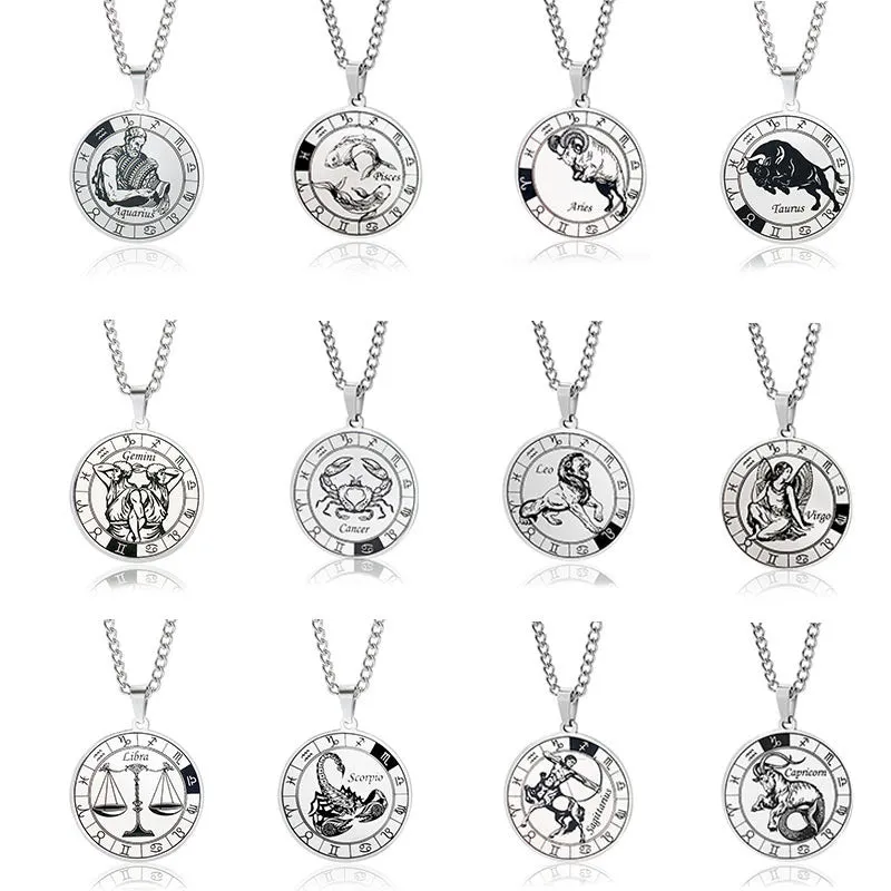 12 Constellation Stainless Steel Necklace