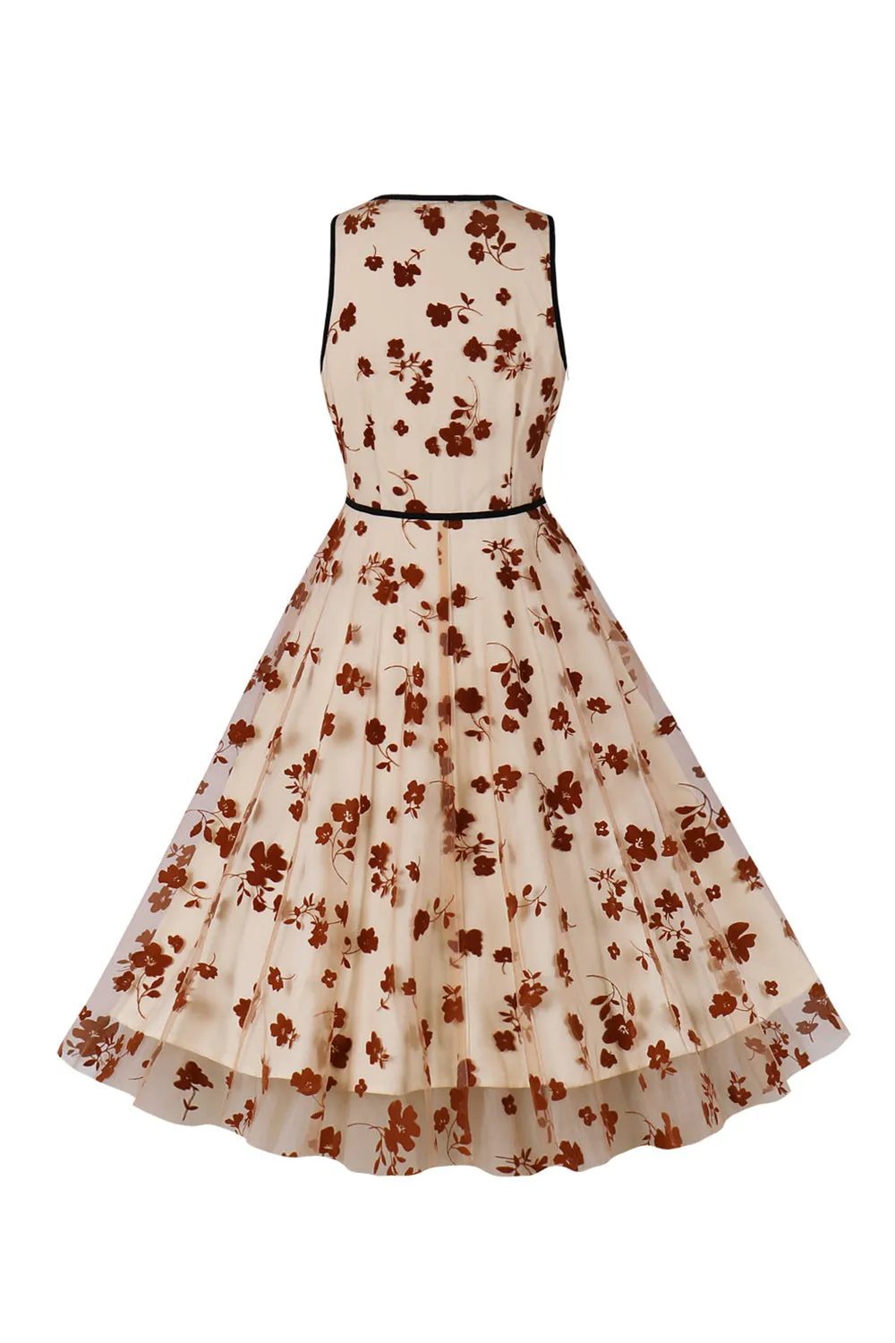 A Line V Neck Apricot Vintage Dress with Appliques