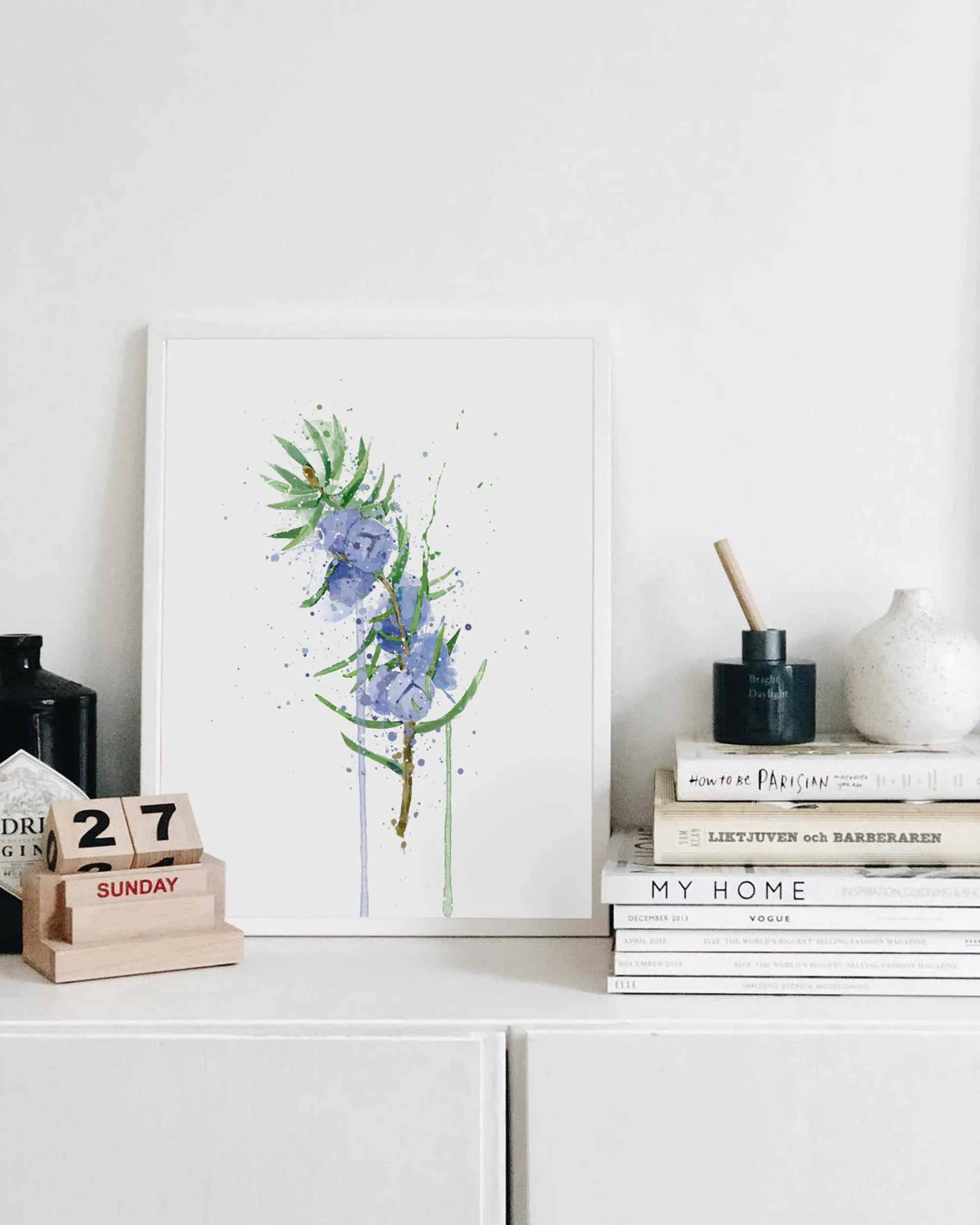 Botanical Wall Art Print ‘Juniper’ - Plant Prints, Botanical Art Prints and Botanical Illustrations