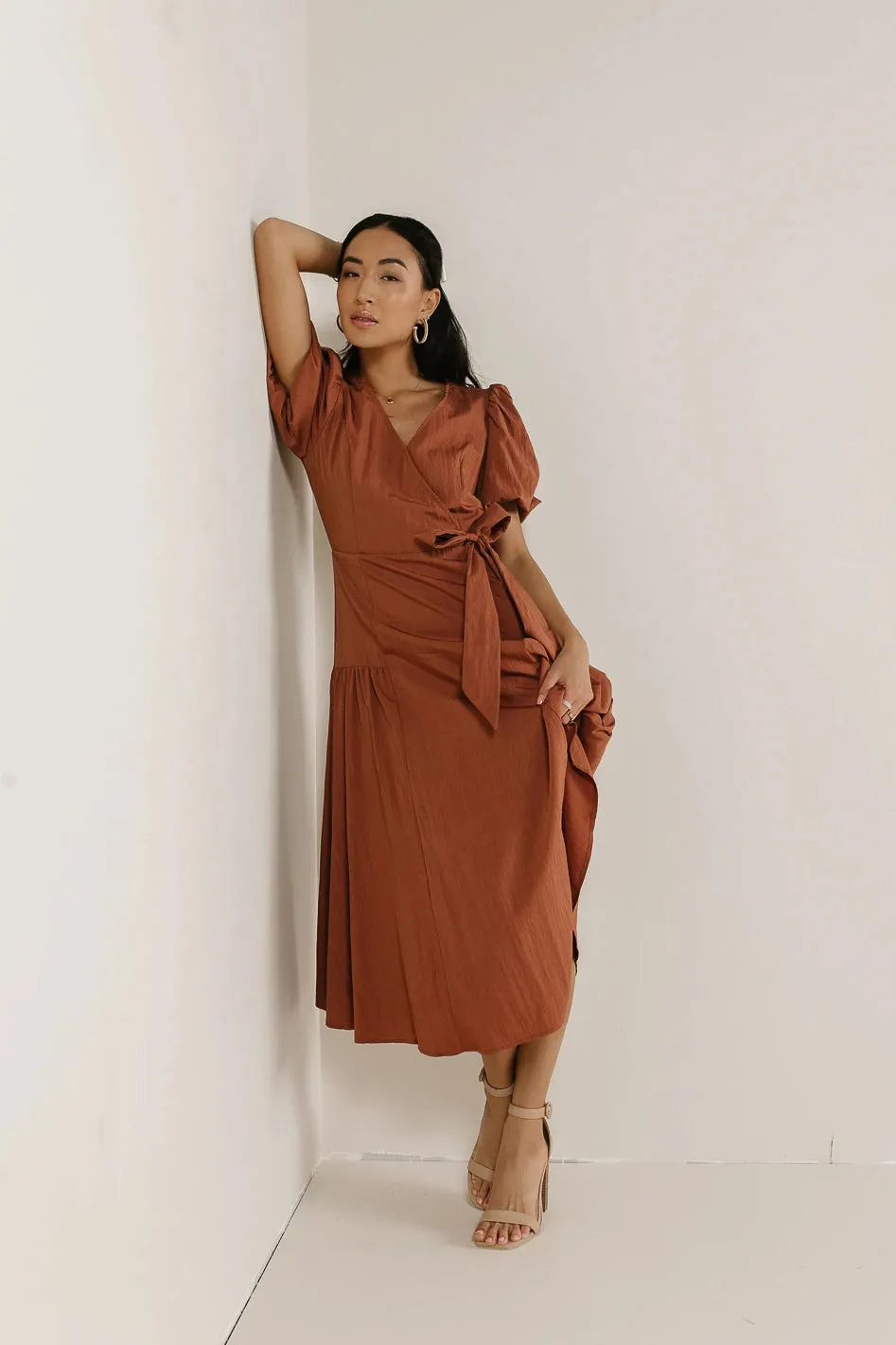 Brielle Midi Dress in Rust - FINAL SALE