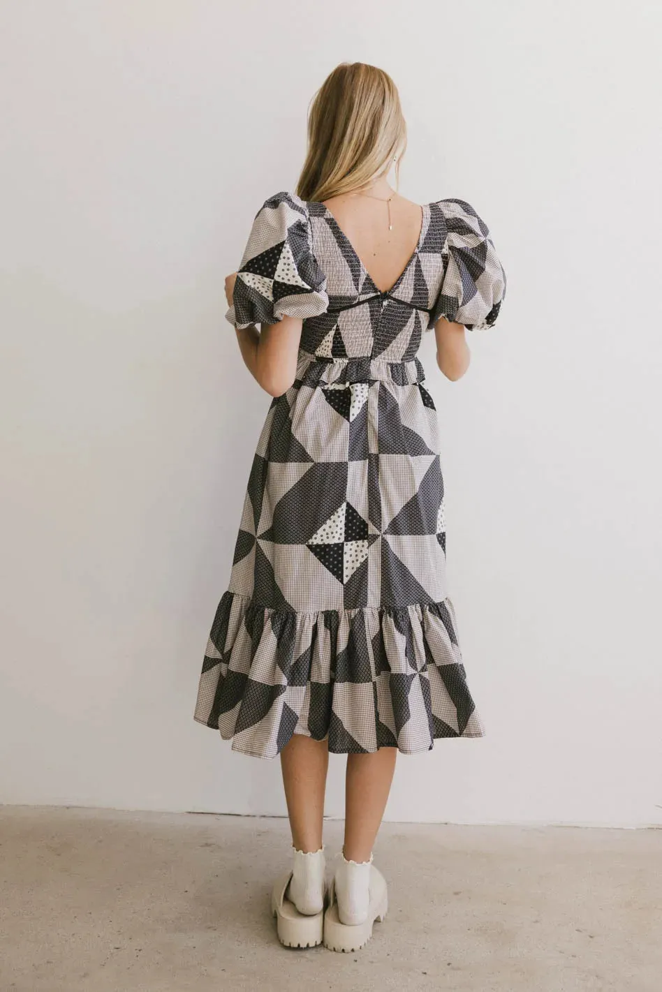 Brielle Patchwork Midi Dress