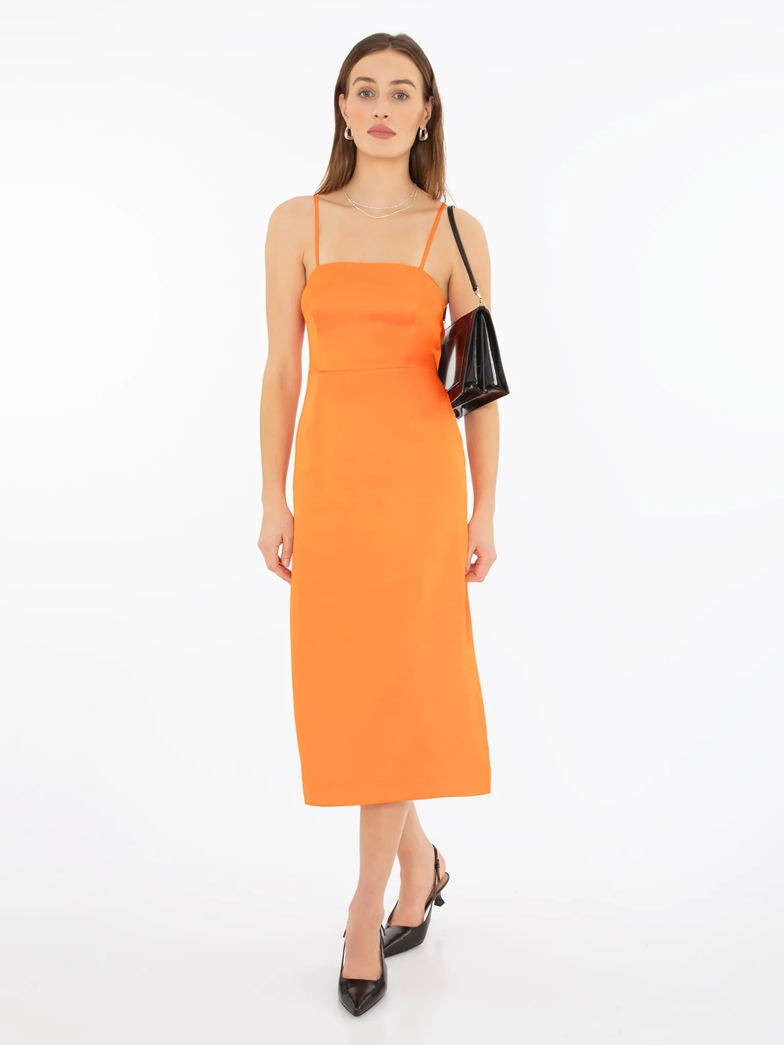 Canele Midi Dress in Orange