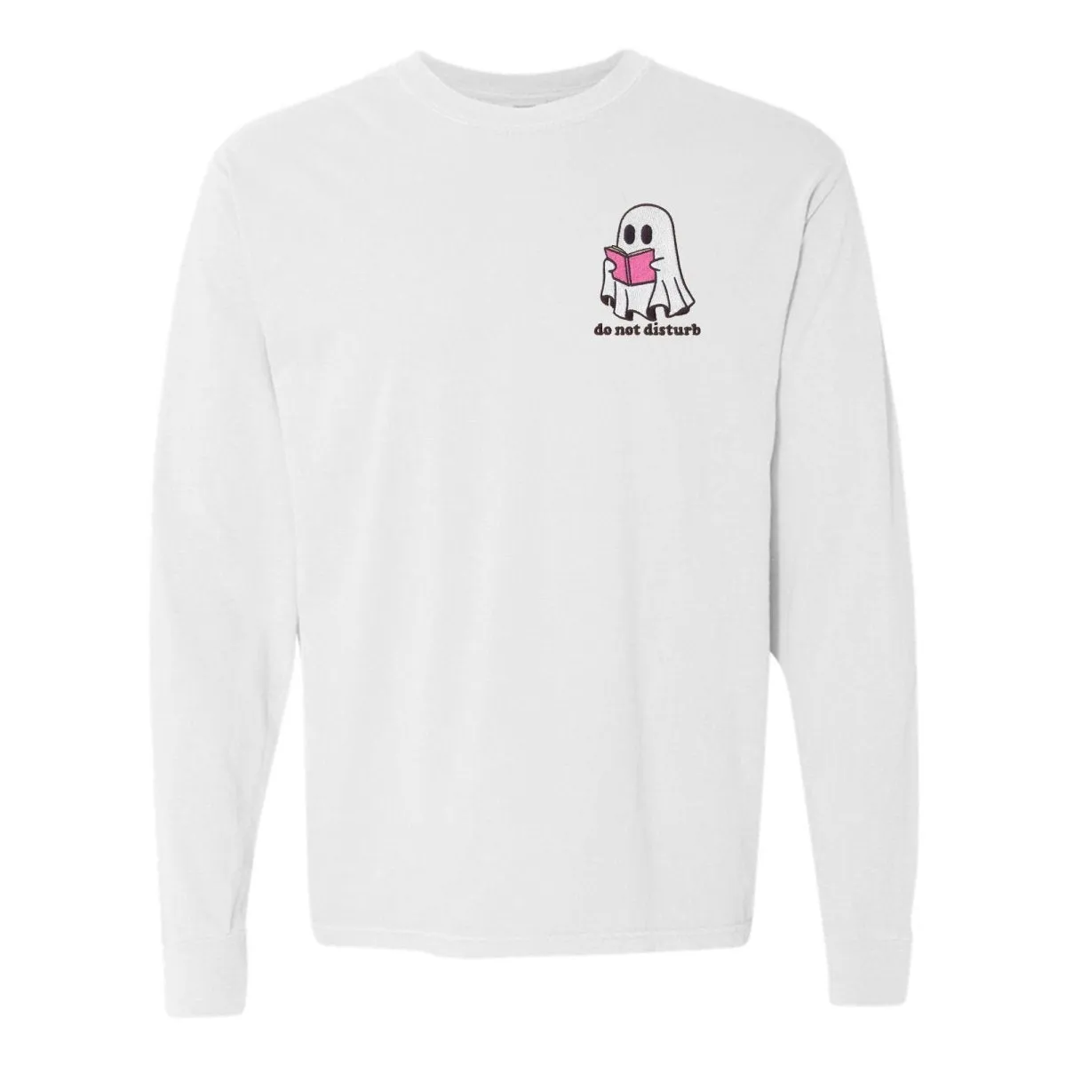 'Do Not Disturb' Embroidered Long Sleeve T-Shirt