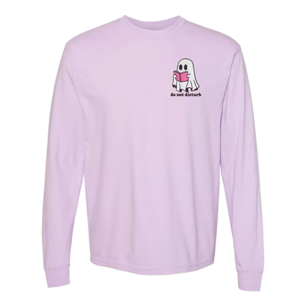 'Do Not Disturb' Embroidered Long Sleeve T-Shirt