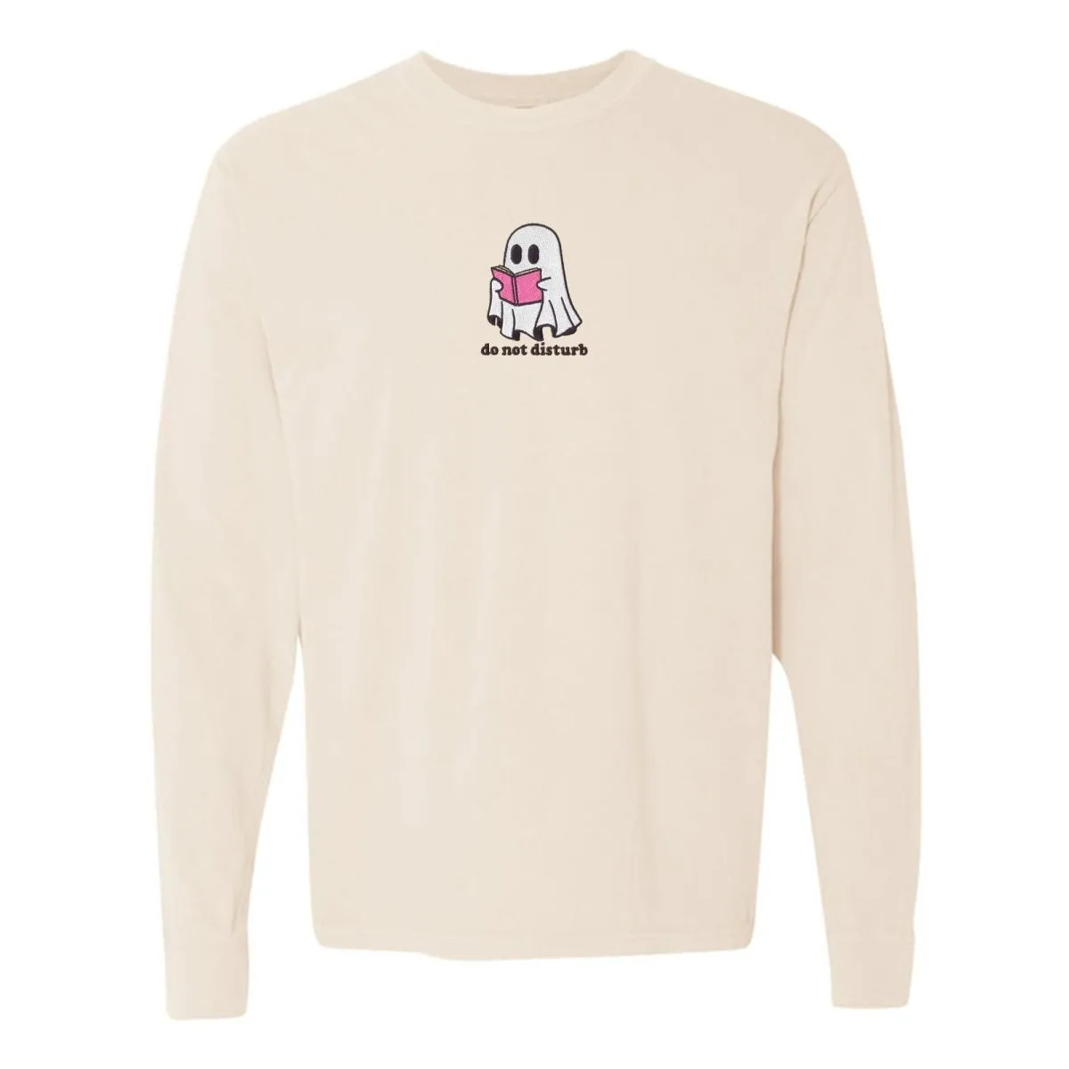 'Do Not Disturb' Embroidered Long Sleeve T-Shirt