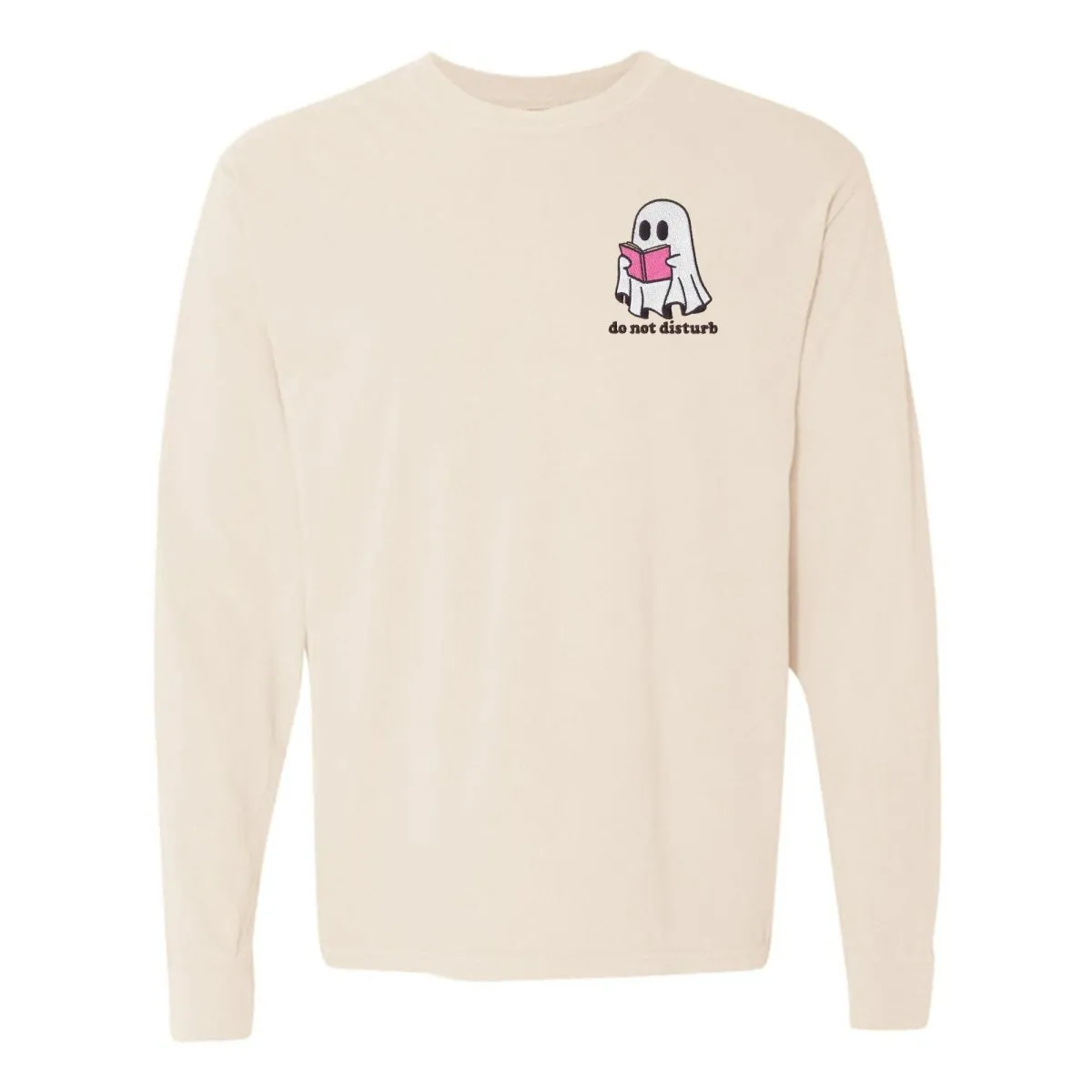 'Do Not Disturb' Embroidered Long Sleeve T-Shirt