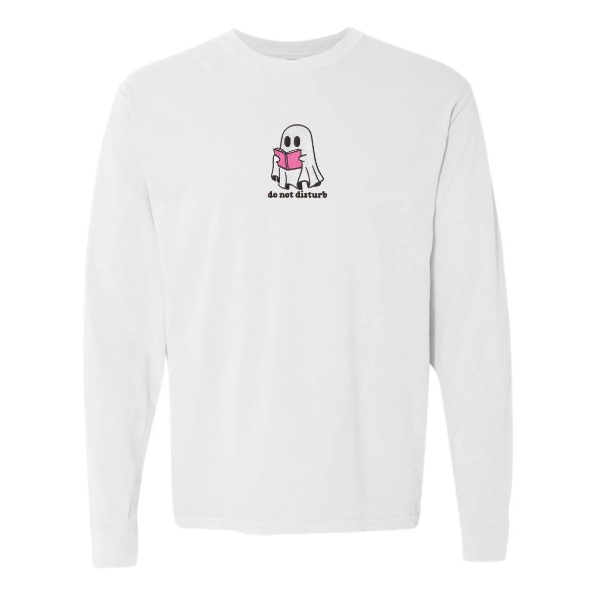 'Do Not Disturb' Embroidered Long Sleeve T-Shirt