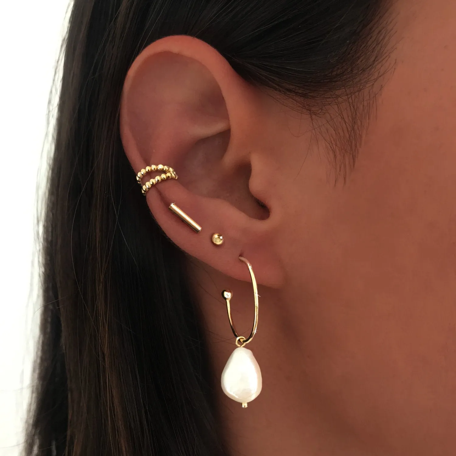 Double Dots Gold Ear Cuff