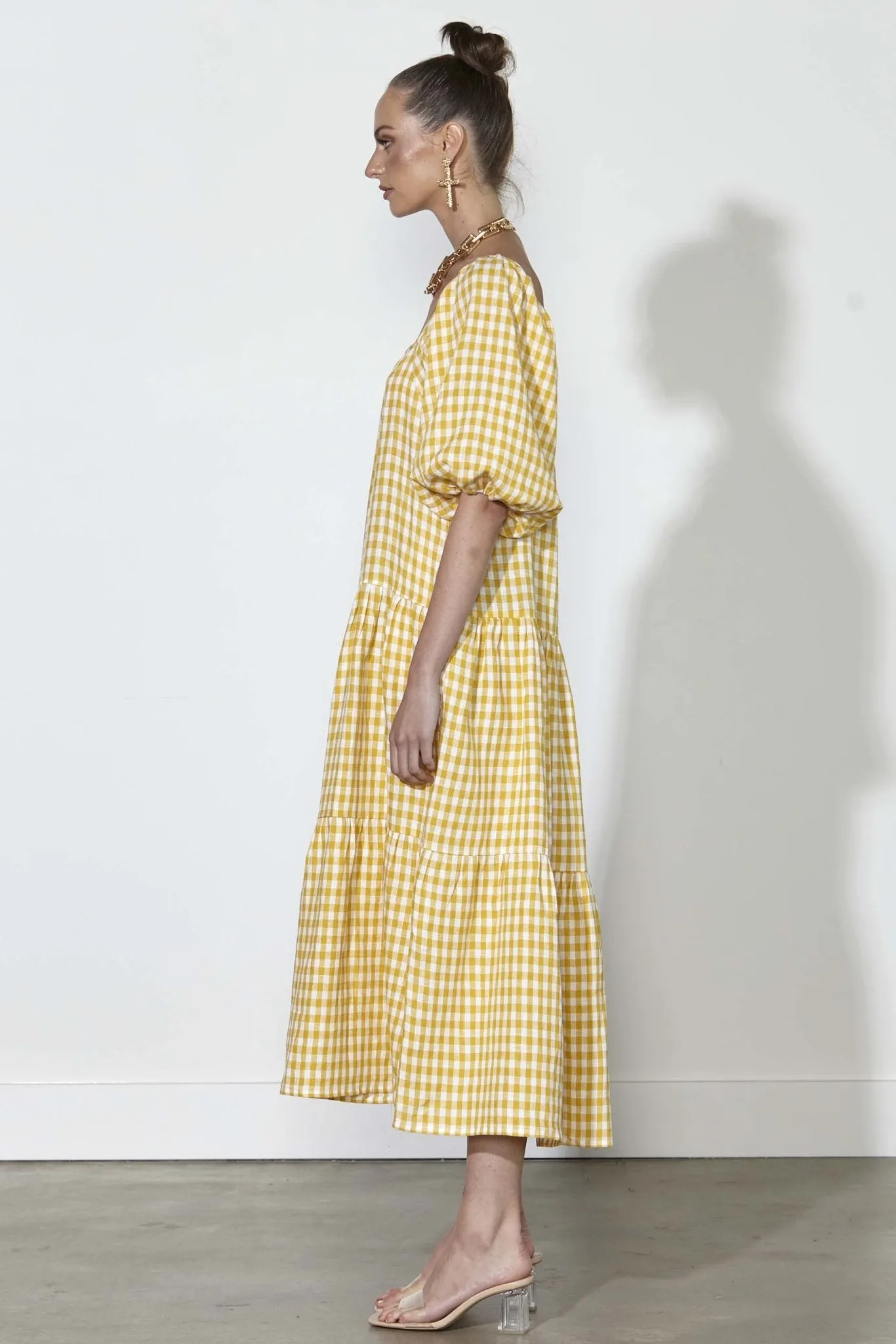 Fate   Becker Soul Love Dress in Golden Gingham