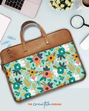 Floral - The Vegan Leather Laptop Bag