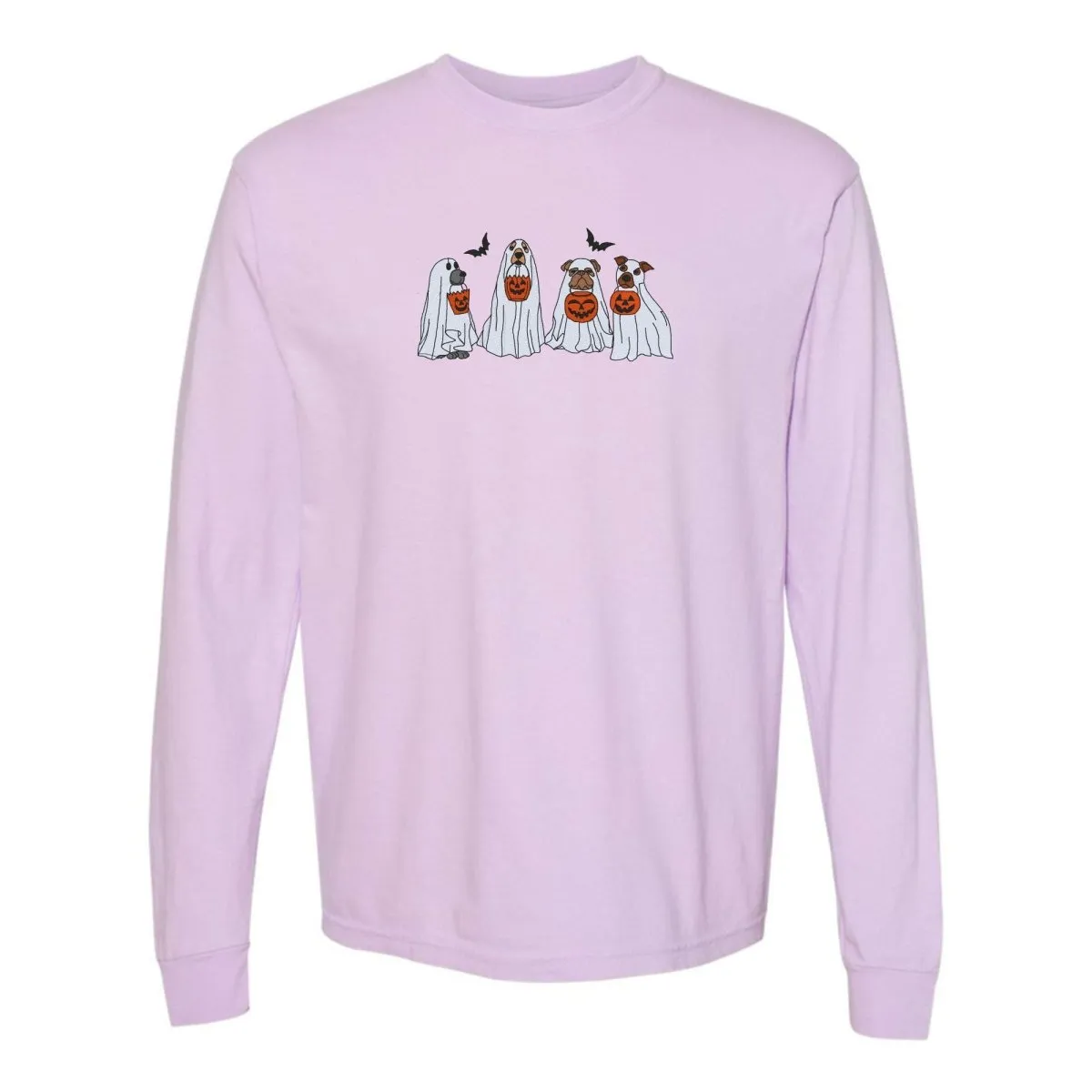 'Ghost Dogs' Embroidered Long Sleeve T-Shirt