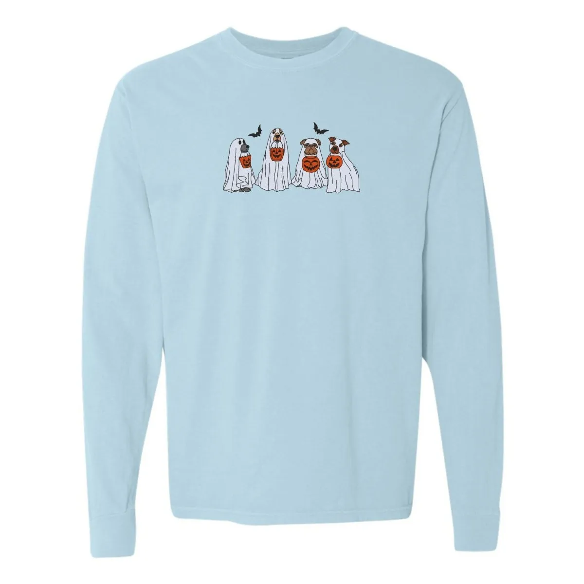 'Ghost Dogs' Embroidered Long Sleeve T-Shirt