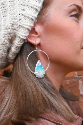 Good Energy Opalite Arrowhead Silver Hoops