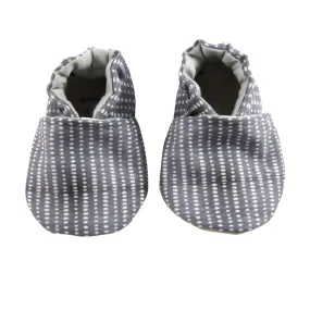 Grey and White Eco-Canvas Baby Shoes