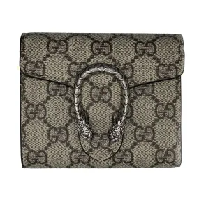 Gucci - Excellent - Dionysus Card Case Wallet - Brown/ Silver