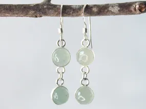 Petite Sterling Silver Two-Stone Green Aventurine Earrings - Spiritual Renewal