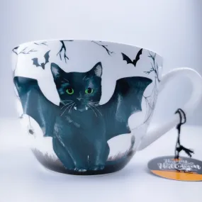 Portobello By Design 'Bat Cat' Black Cat 2 Bone China XL Coffee Mug Tea Cup 20 oz