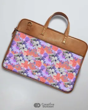 Purple Flora - The Vegan Leather Laptop Bag