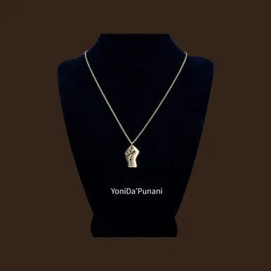 Stainless Steel Raised Fist Necklace Pendant Ornament Jewelry