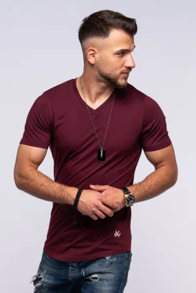 T-Shirt INFINITY V-Neck Weinrot