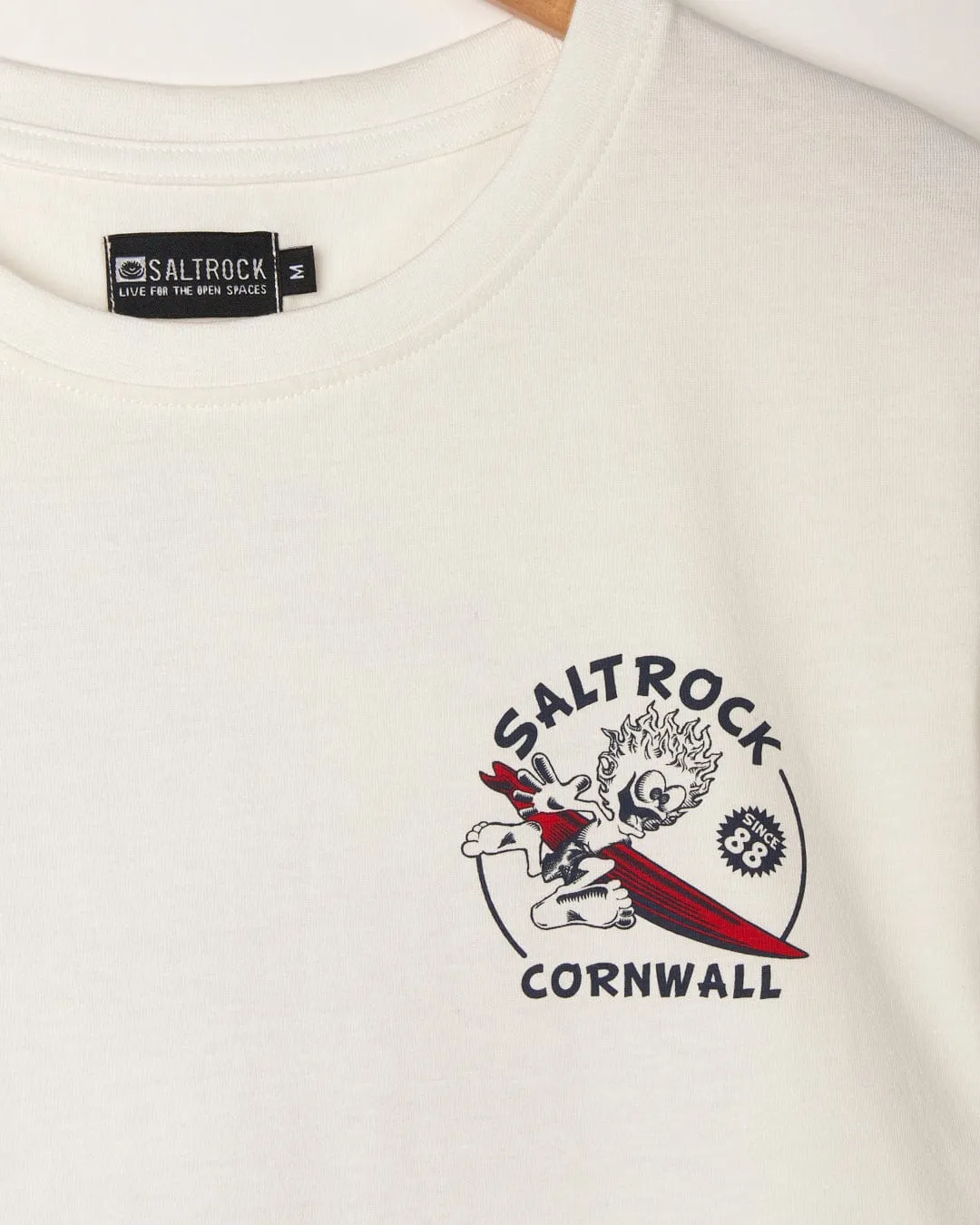 Wave Rider Cornwall - Mens Short Sleeve T-Shirts - White