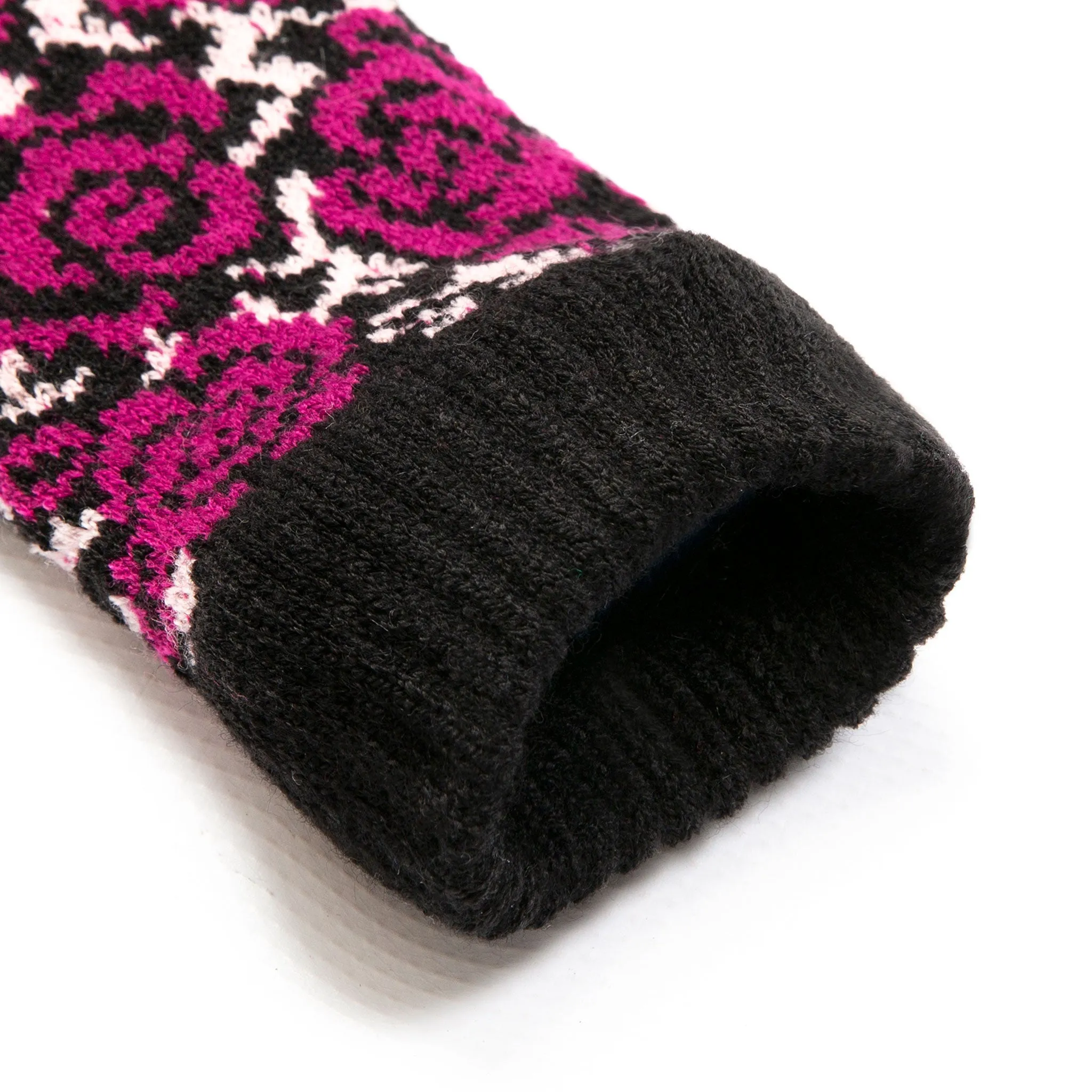 Women’s Jacquard Knitted Gloves with Rose Pattern