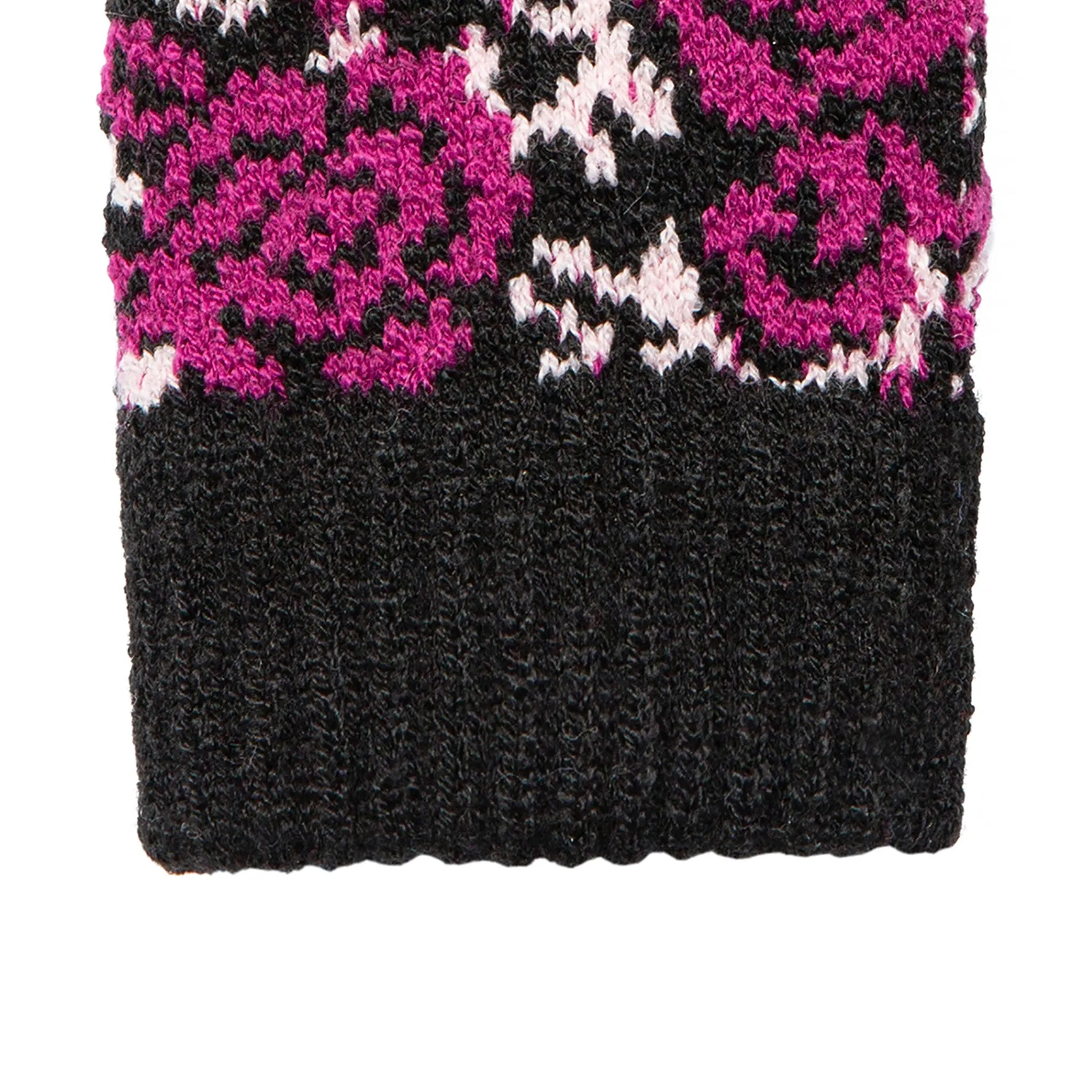 Women’s Jacquard Knitted Gloves with Rose Pattern